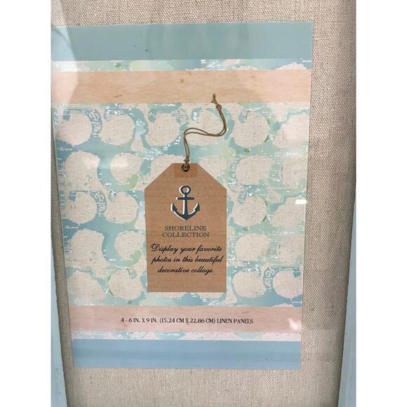 Distressed Blue Window Pane Decorative Collage Frame (4) 6"x 9" Linen Panels - Picture 3 of 10